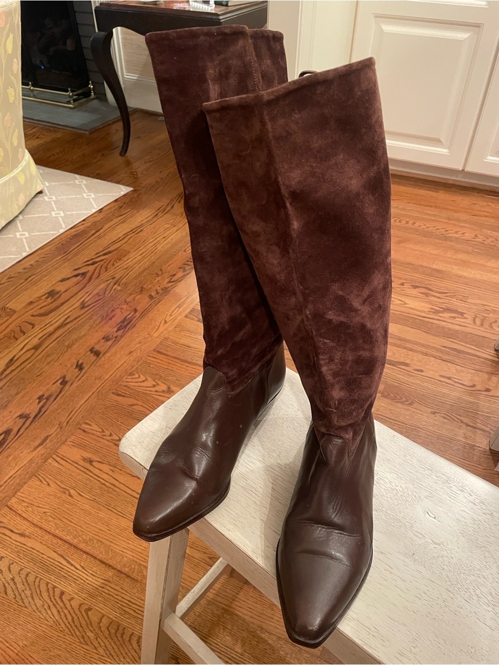 Unisa brown leather and suede tall riding boot sz 8